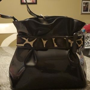 Black patent leather purse
